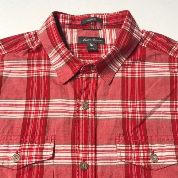 Eddie Bauer Other - EDDIE BAUER Red / White Plaid 2 Pocket S/S Shirt